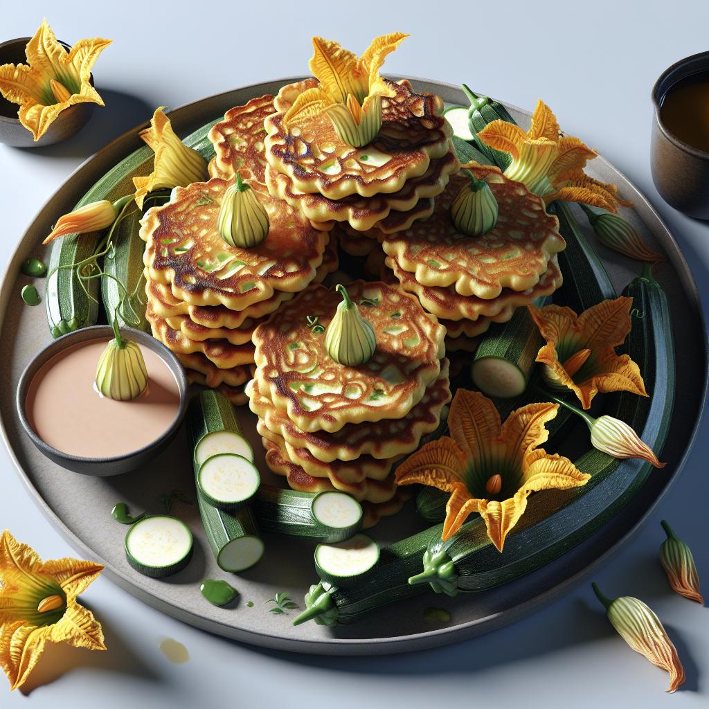 Frituras de calabacines trombetta y sus flores
