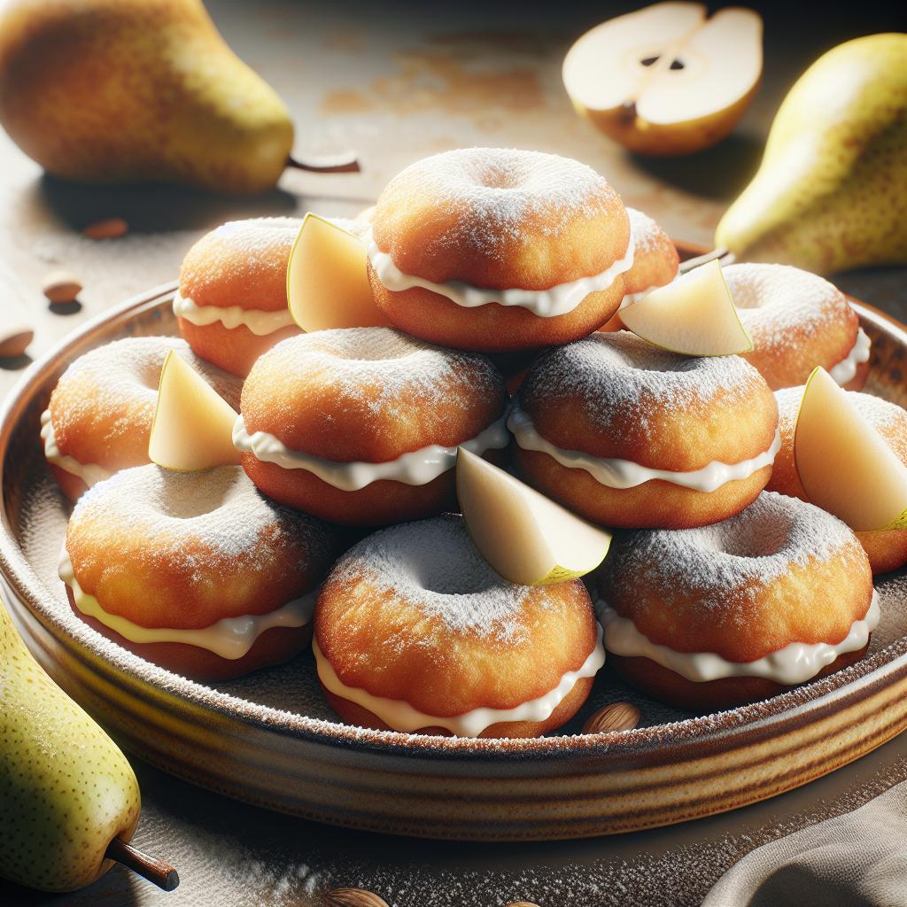Buñuelos de ricotta y peras