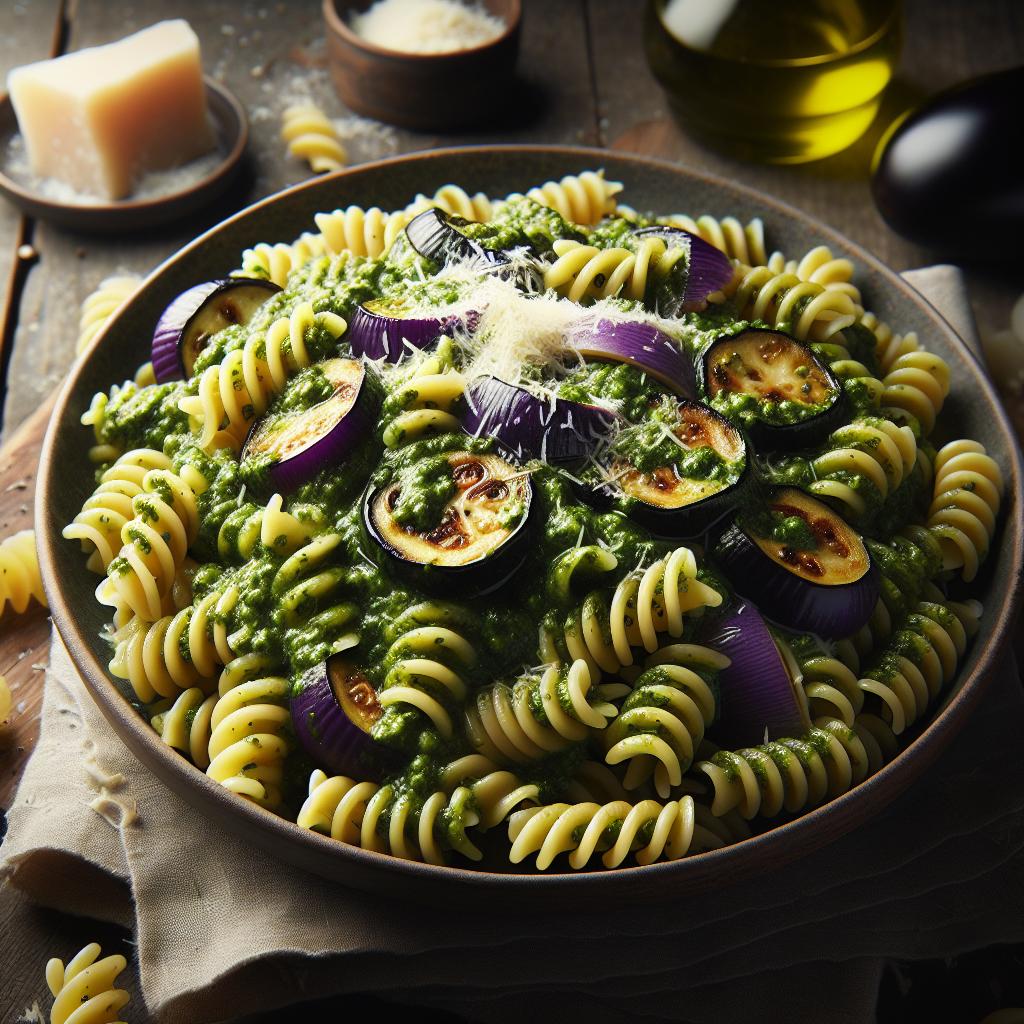 Fusilli con Pesto de Berenjenas