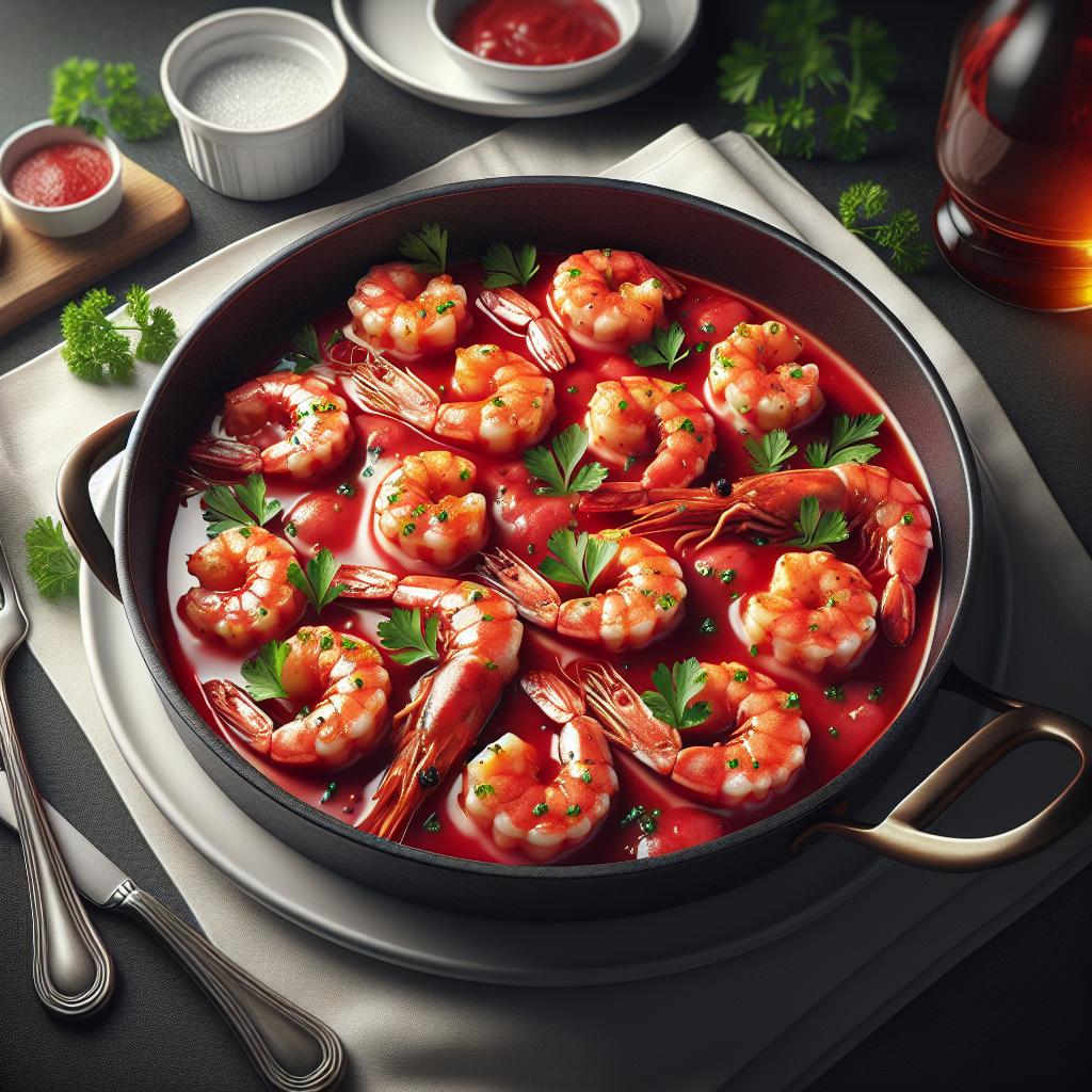 Gambas en salsa rosa