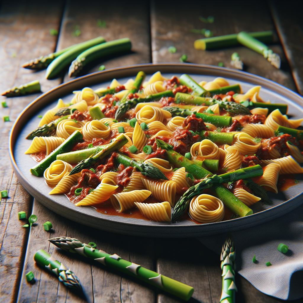 Garganelli with Asparagus and Zucchini Ragù