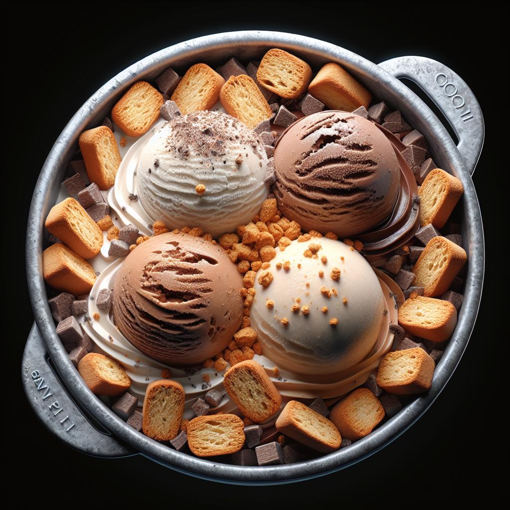 Helados sándwich de vainilla y chocolate