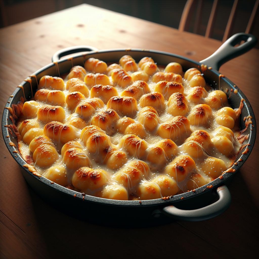 Gnocchetti con quesos gratinados
