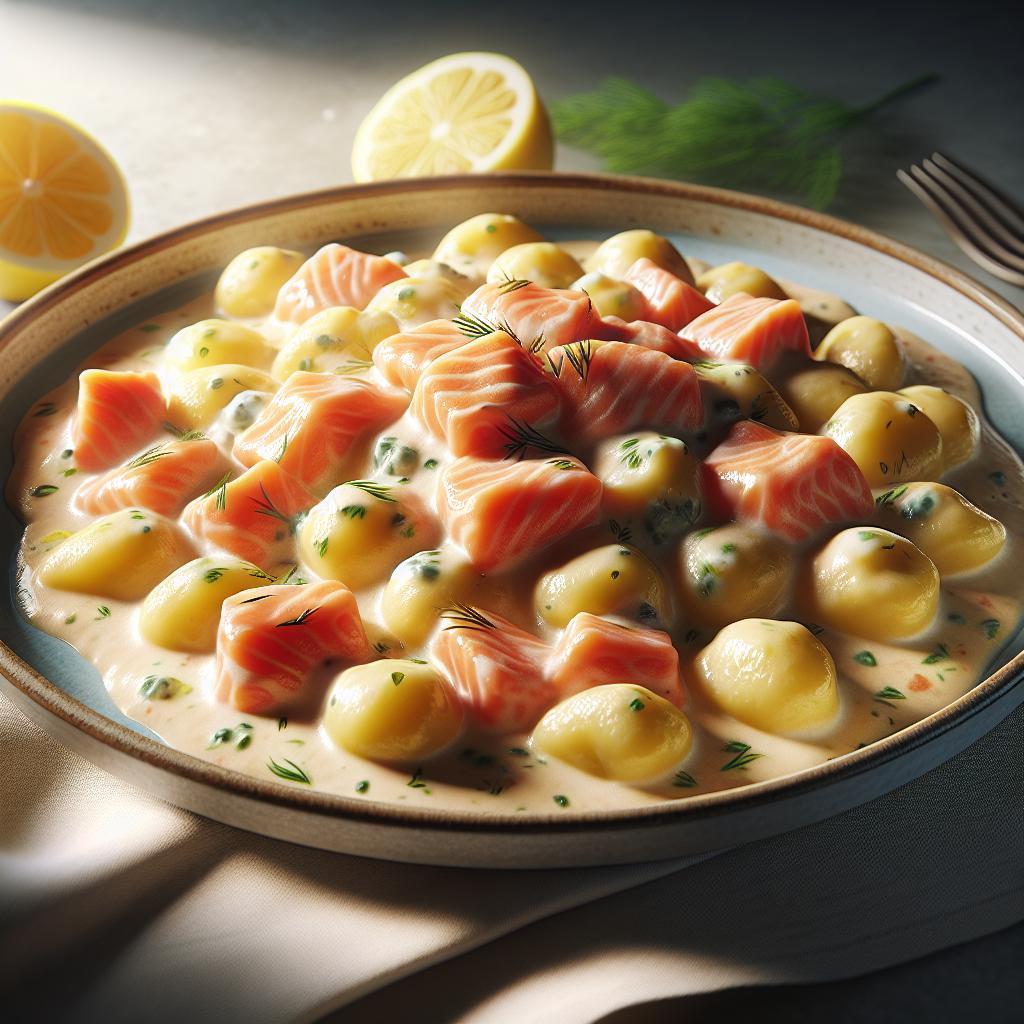 Gnocchi al salmón