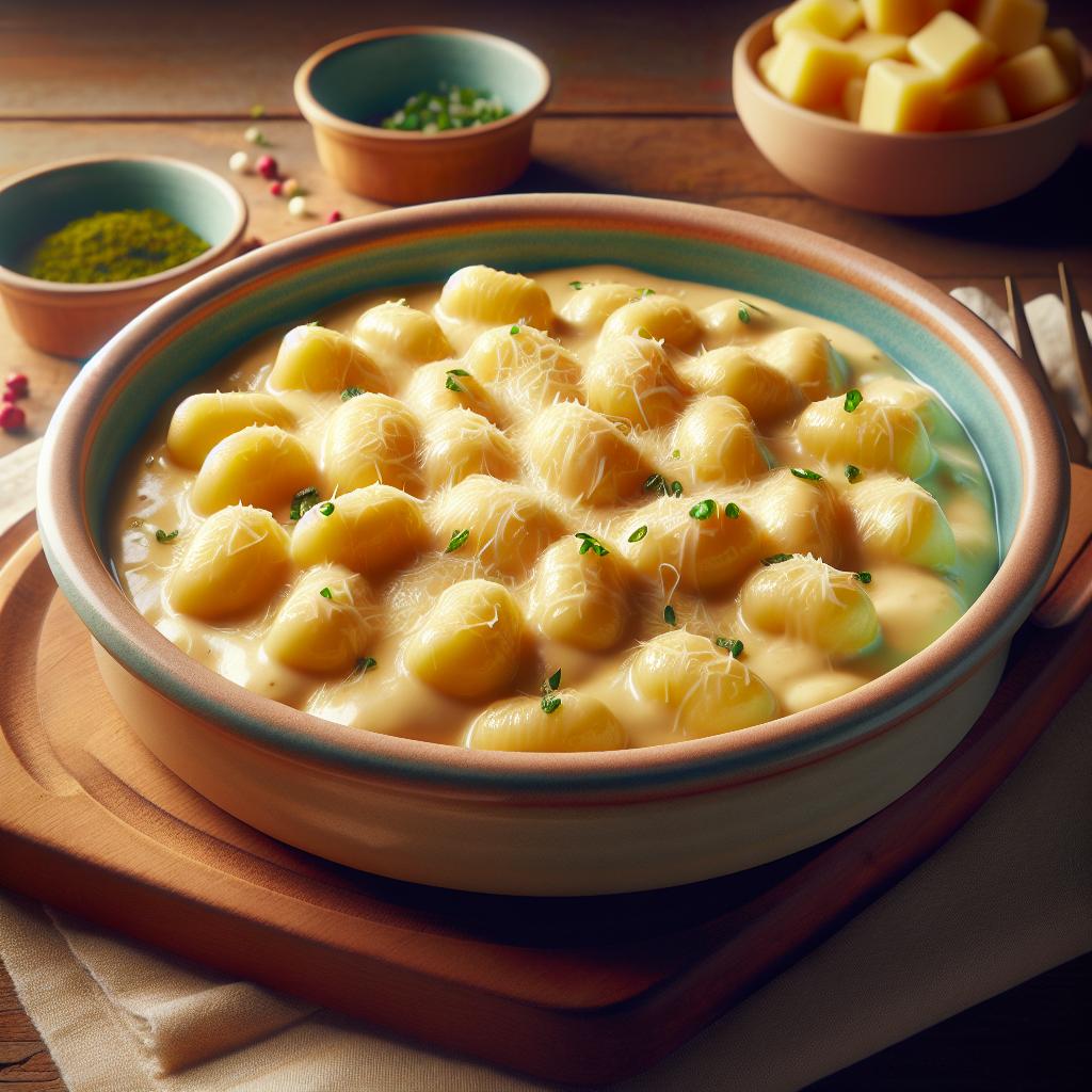 Ñoquis con crema de asiago