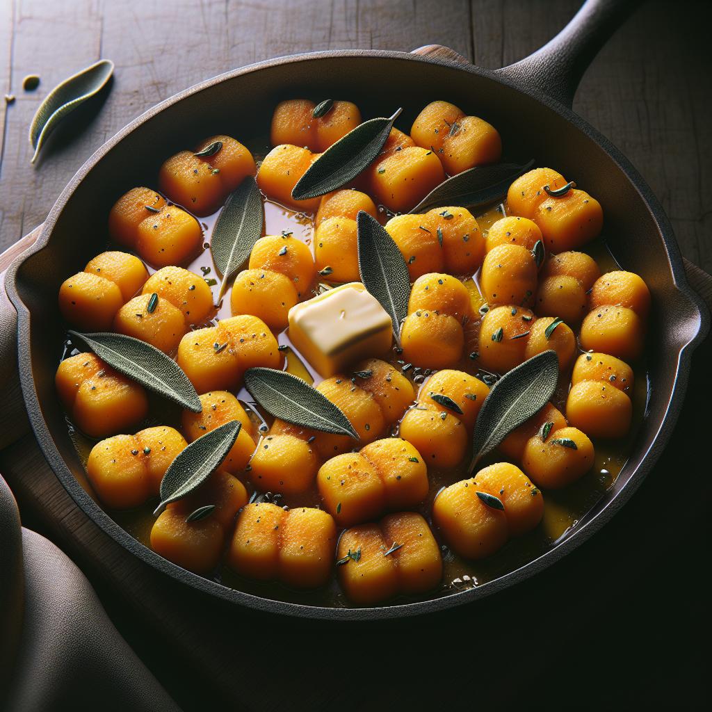 Ñoquis de calabaza con mantequilla y salvia