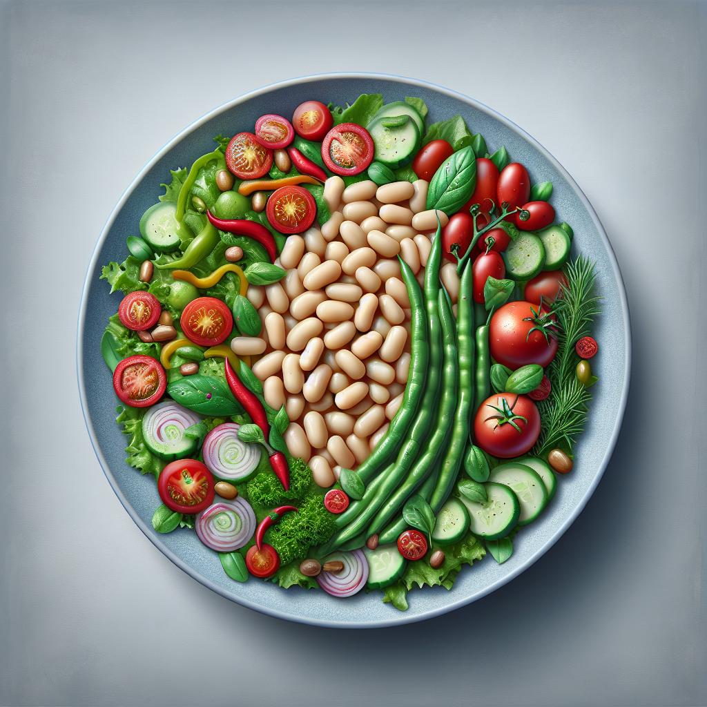 Ensalada de alubias cannellini con verduras