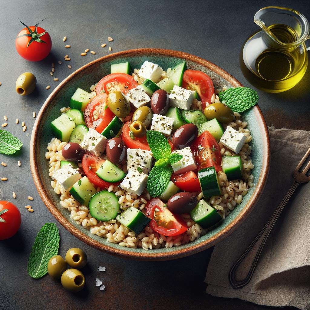 Ensalada de farro a la griega
