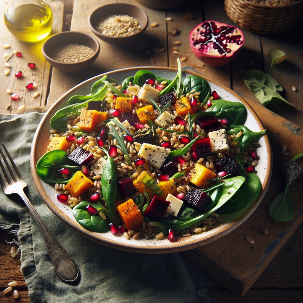 Ensalada de farro invernal