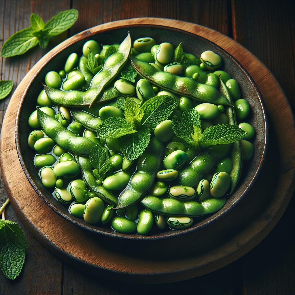 Ensalada de habas y menta