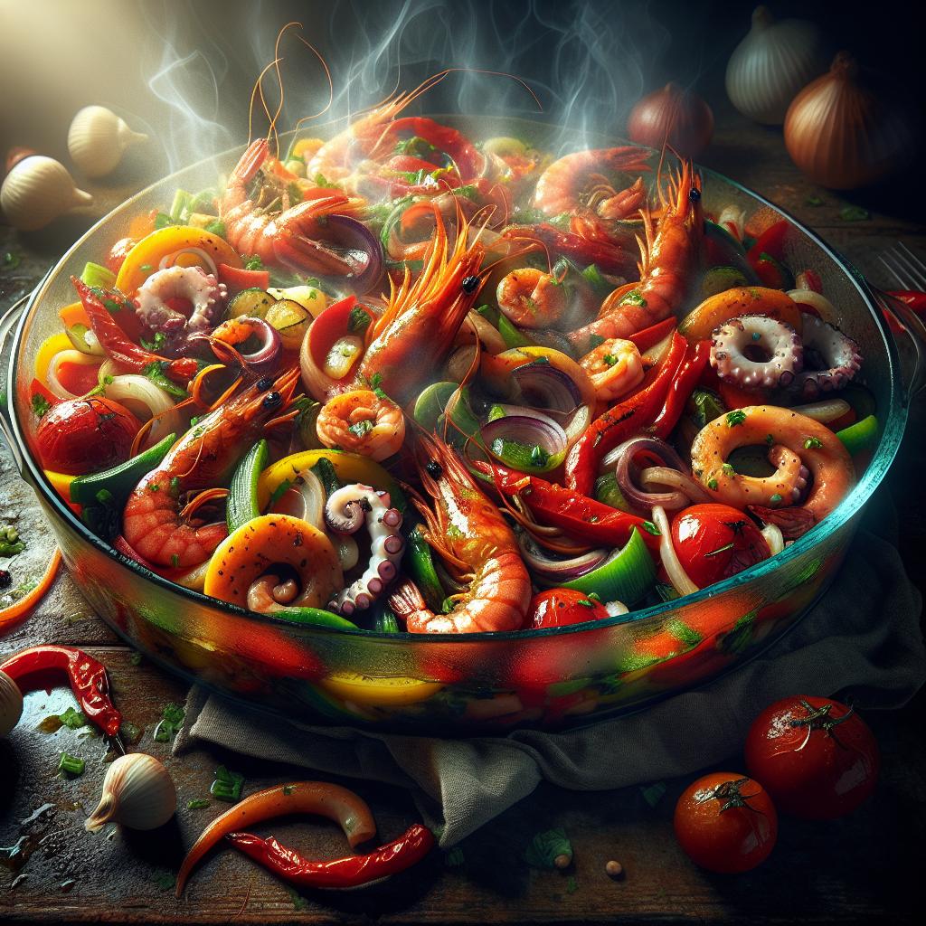 Ensalada de mariscos en vasocottura