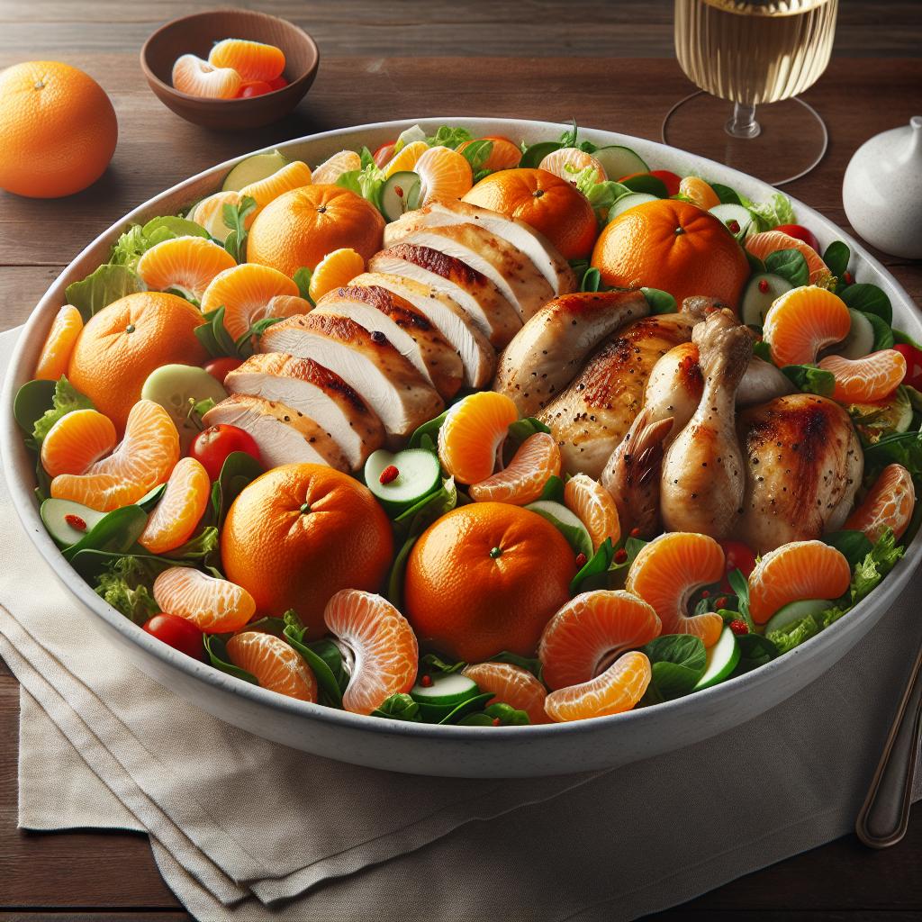 Ensalada de pollo al mandarino