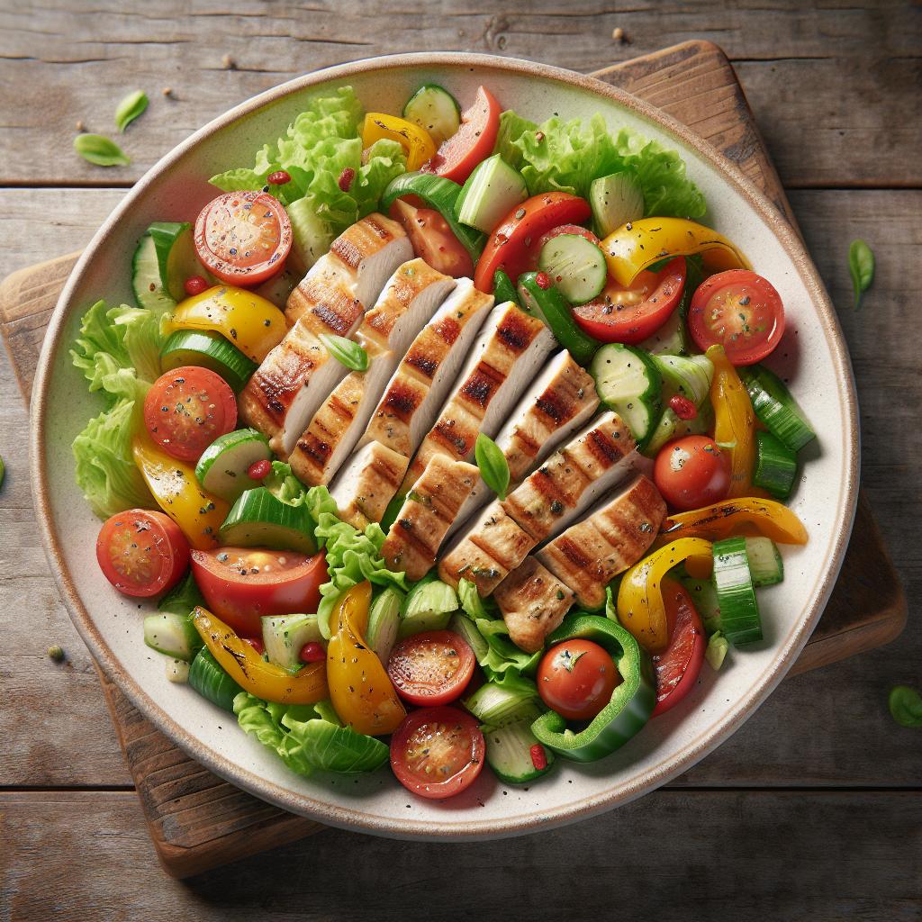 Ensalada de pollo con verduras
