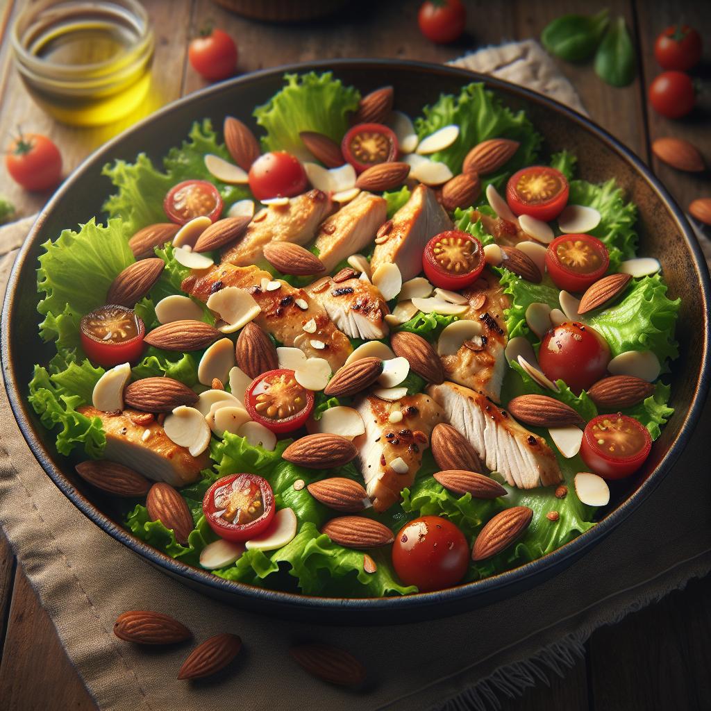 Ensalada de pollo y almendras