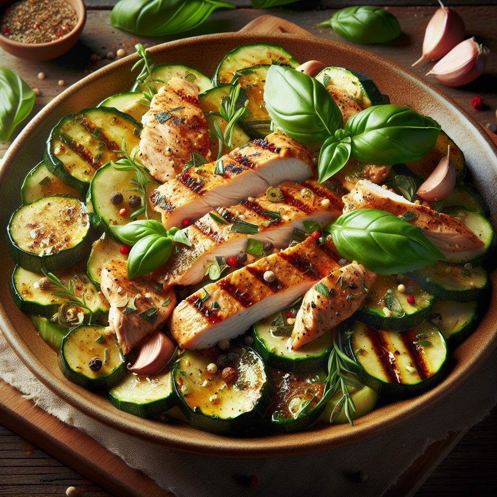 Ensalada de pollo y calabacines
