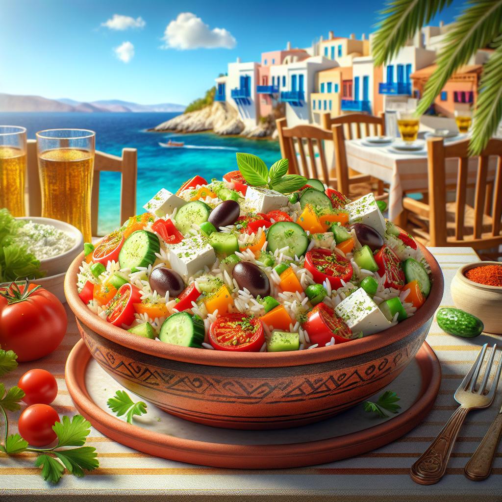 Ensalada de arroz a la griega