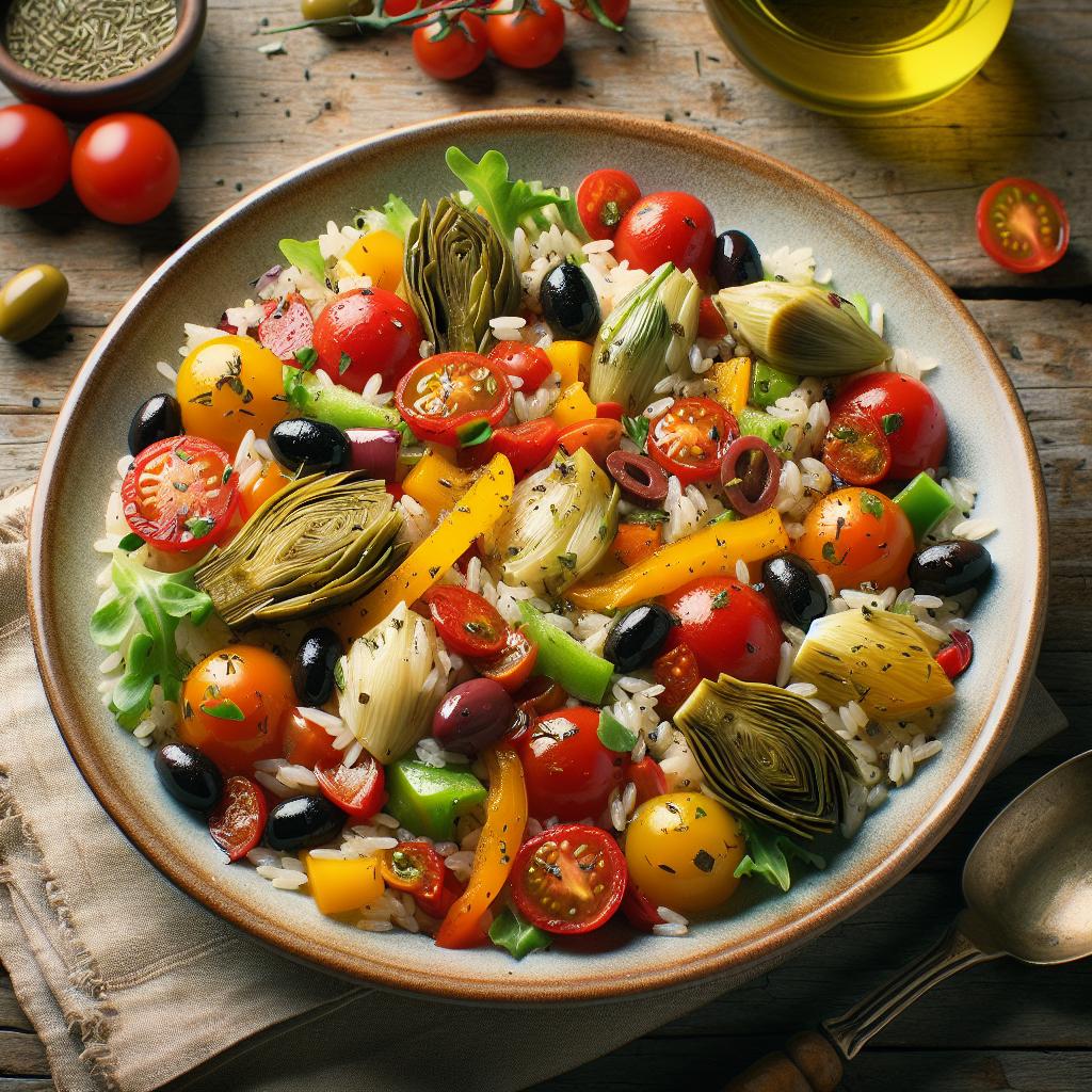 Ensalada de arroz vegetariana