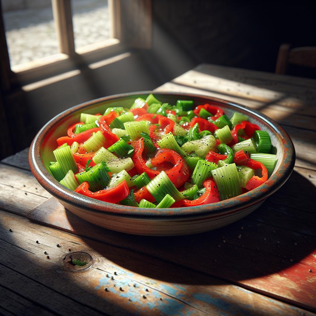 Ensalada de apio y pimientos