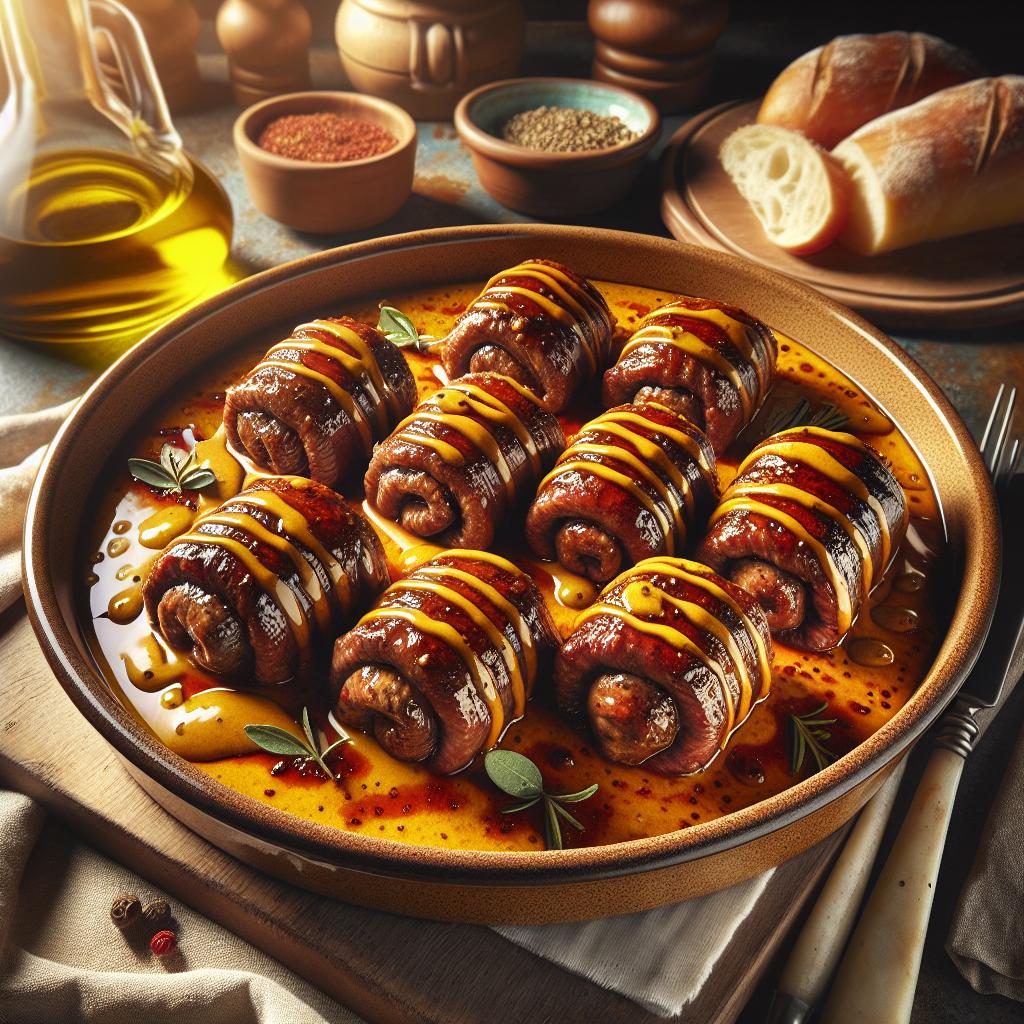 Rollitos a la mostaza de Cremona