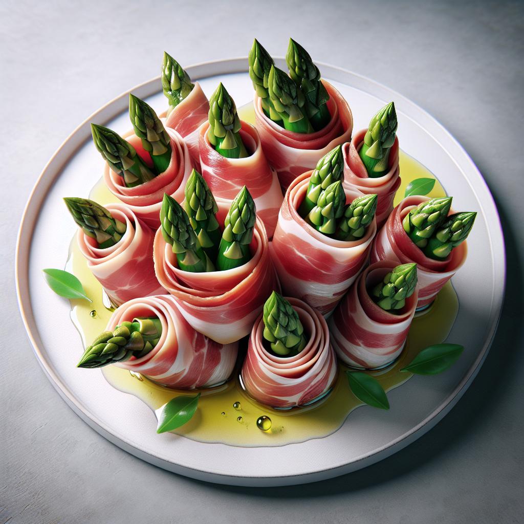 Rollitos de espárragos y jamón