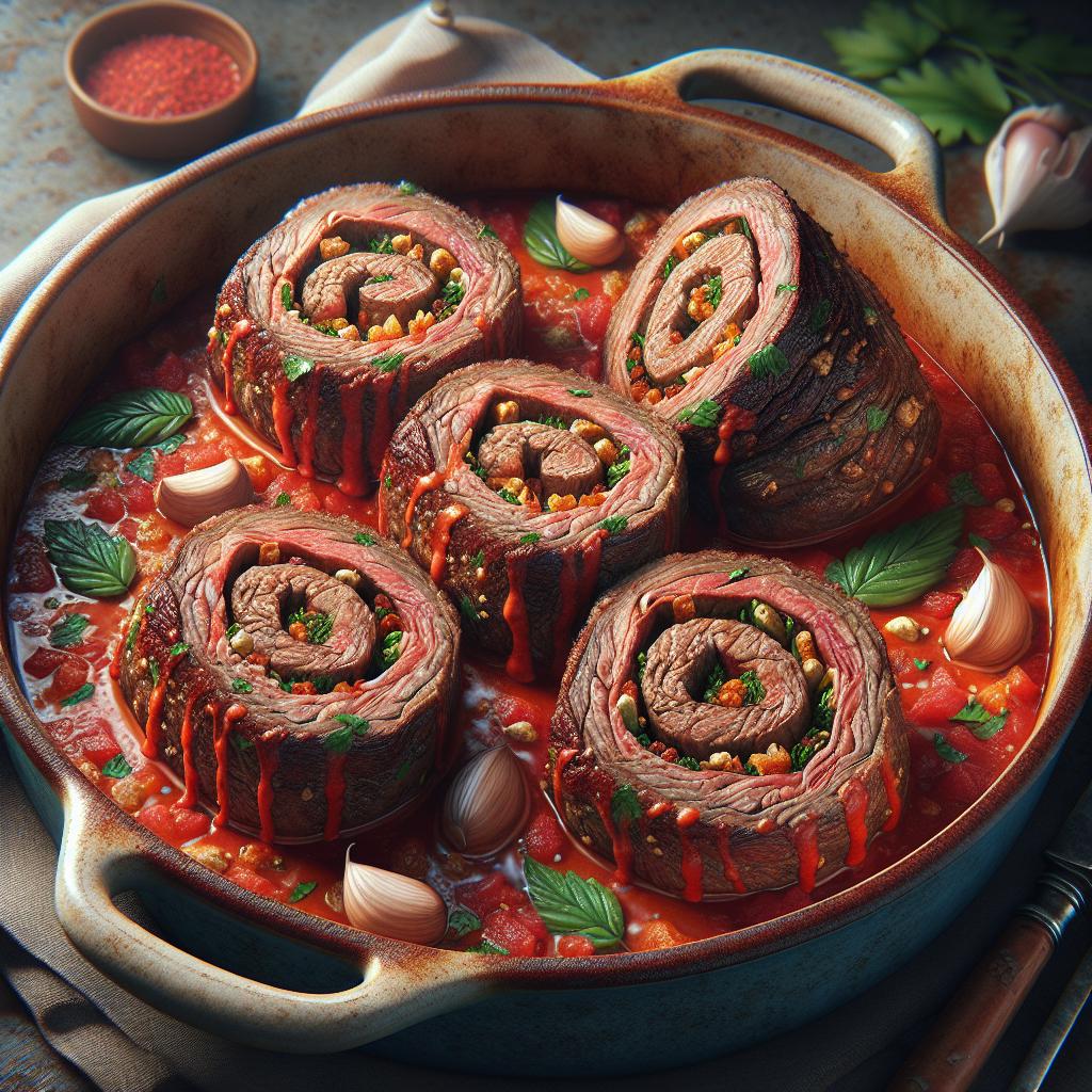 Rollitos de carne al horno