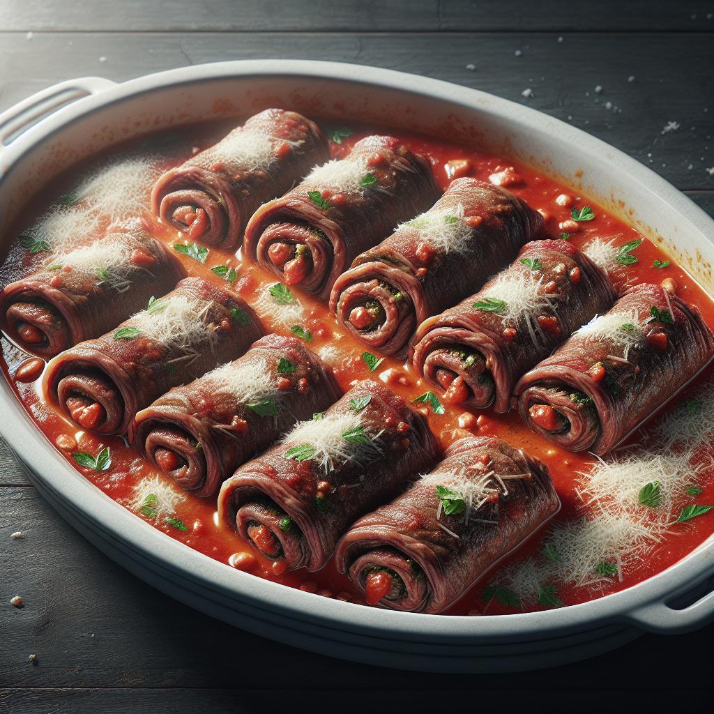 Rollitos de carne en salsa