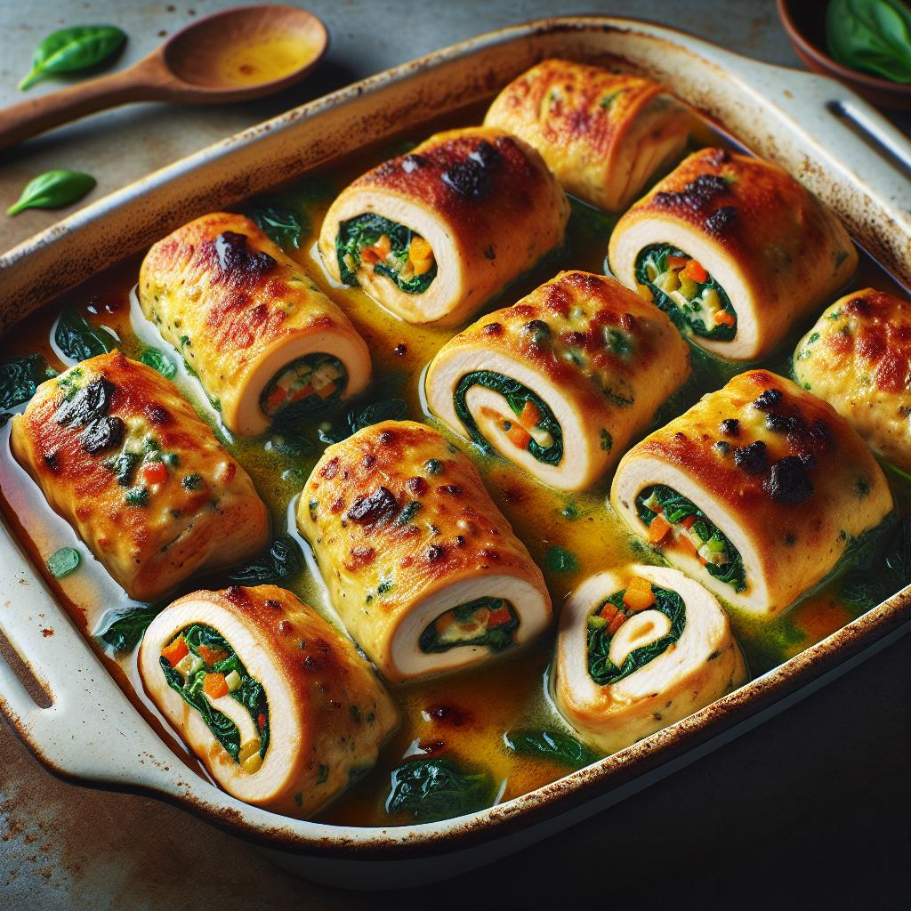 Rollitos de pollo al horno