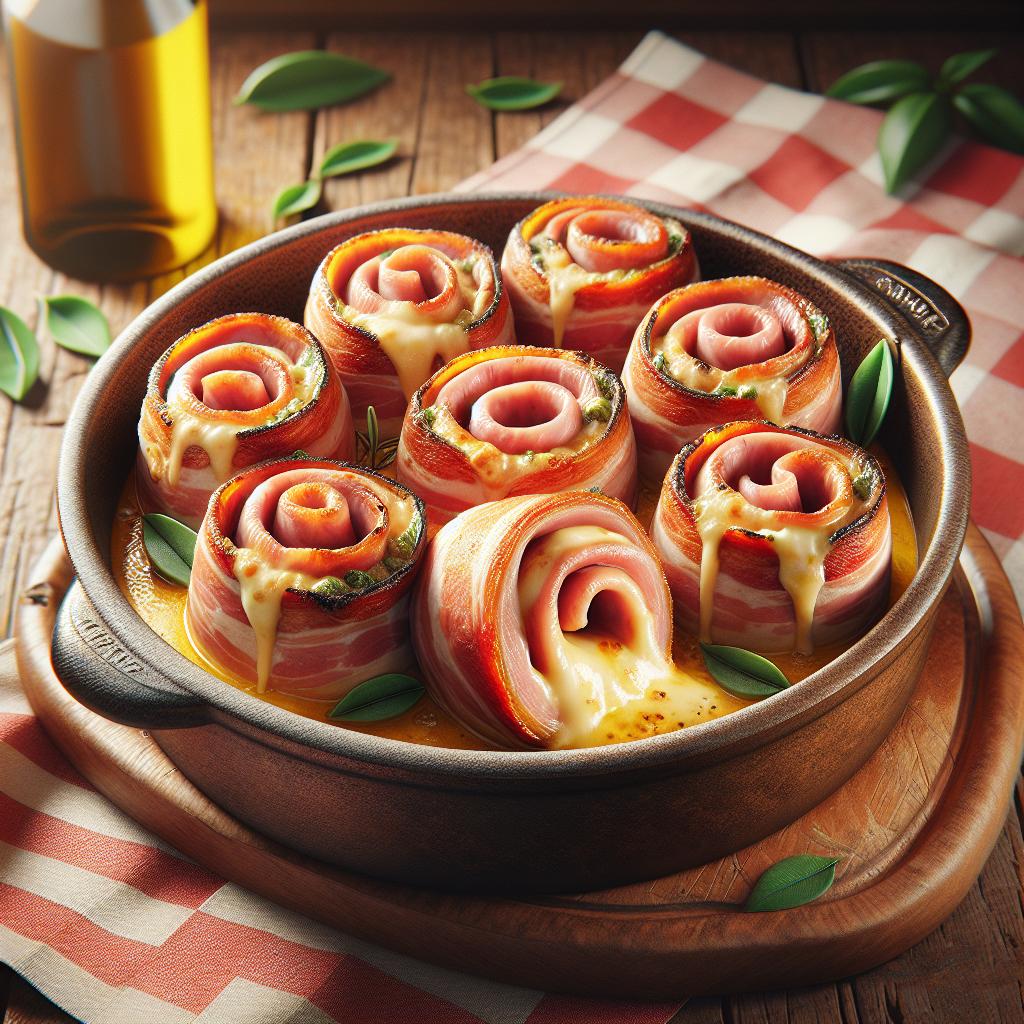 Rollitos de jamón cocido