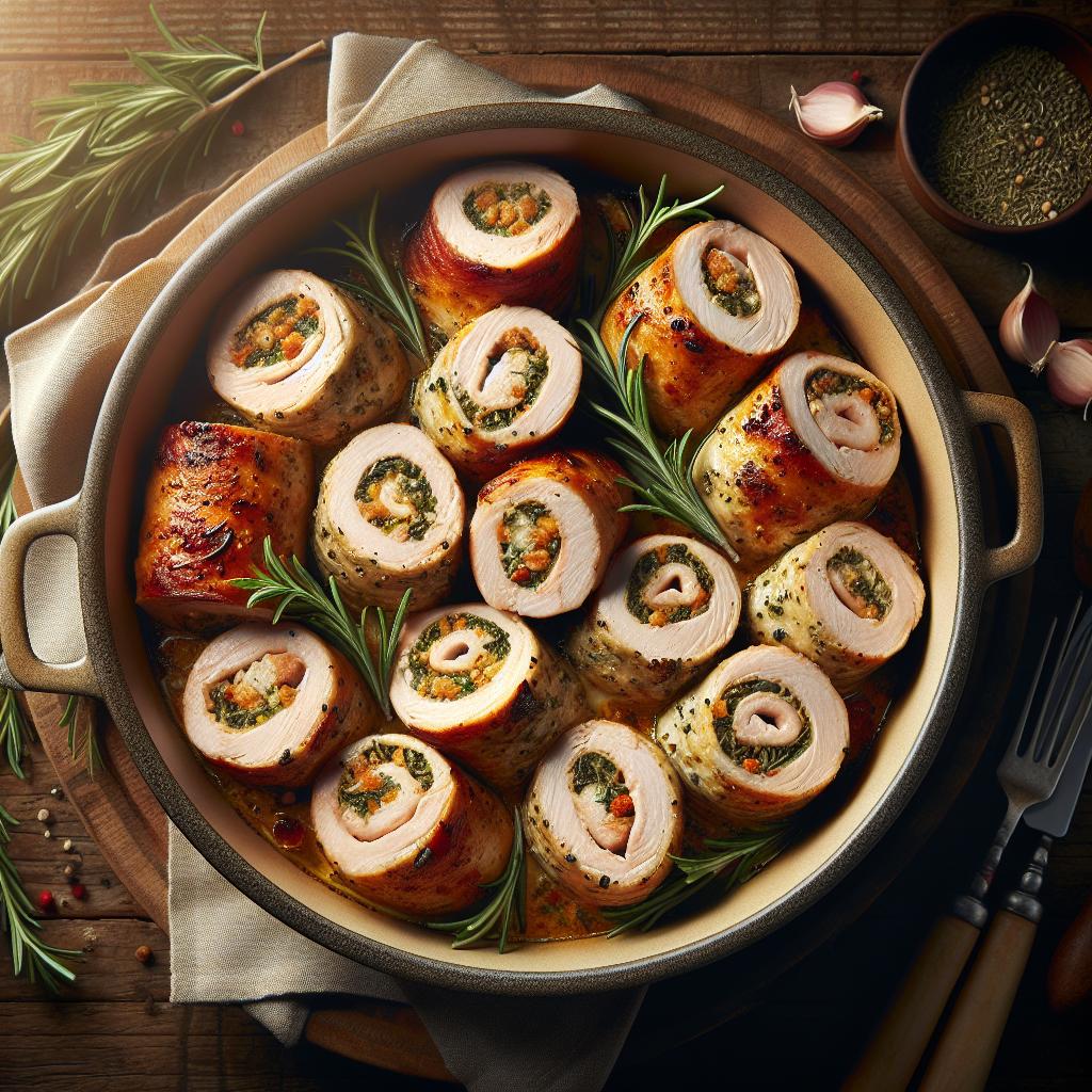 Rollitos de pavo rellenos