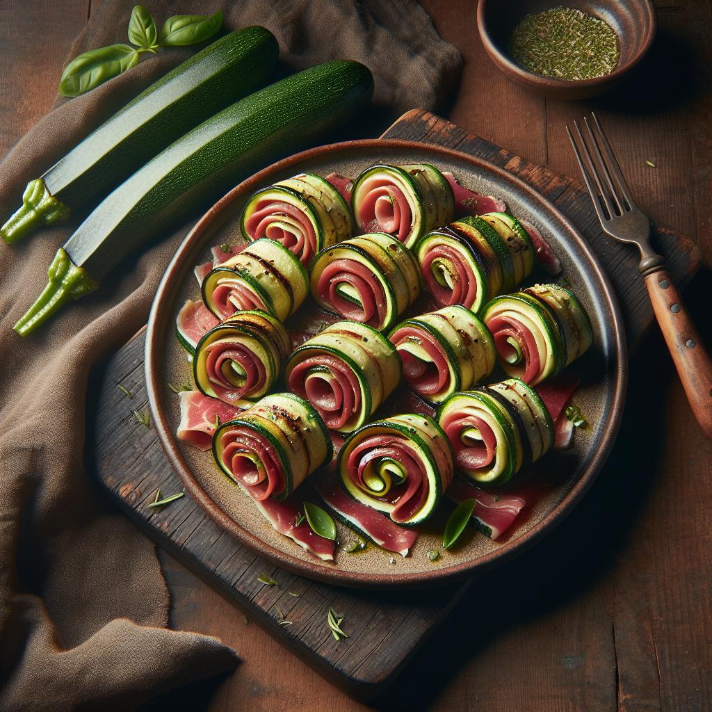 Rollitos de calabacín y bresaola