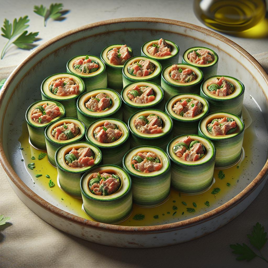 Rollitos de calabacín y atún
