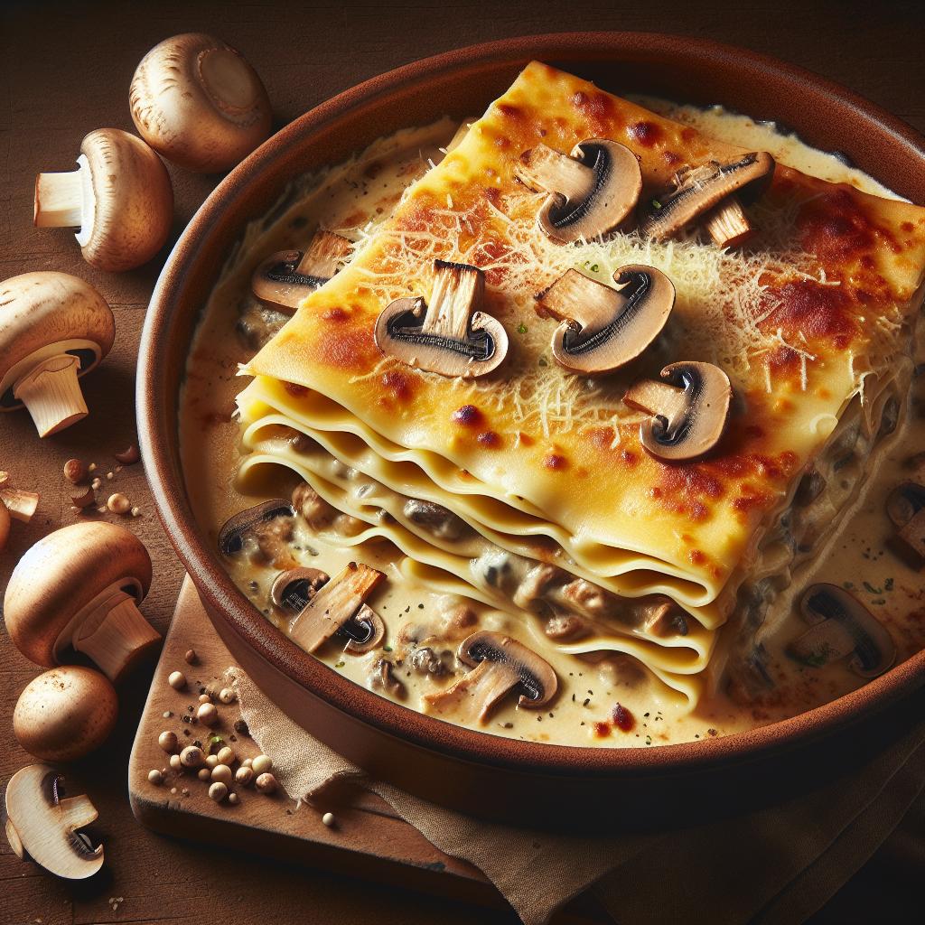 Lasañas con champiñones