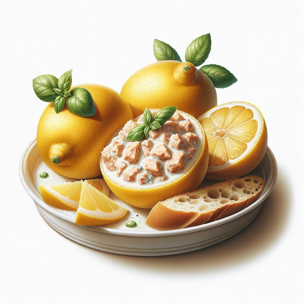 Limones rellenos de crema de atún