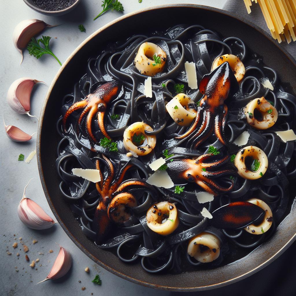 Linguine al negro de sepia