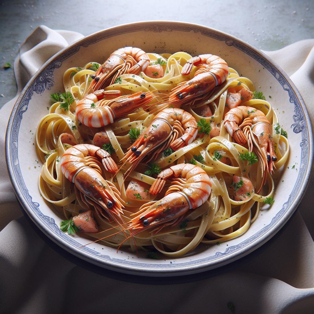 Linguine con cigalas y coñac