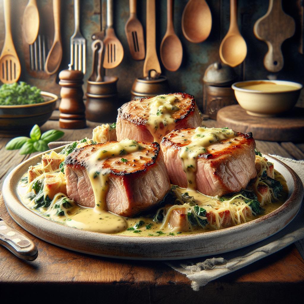 Medallones de cerdo al roquefort