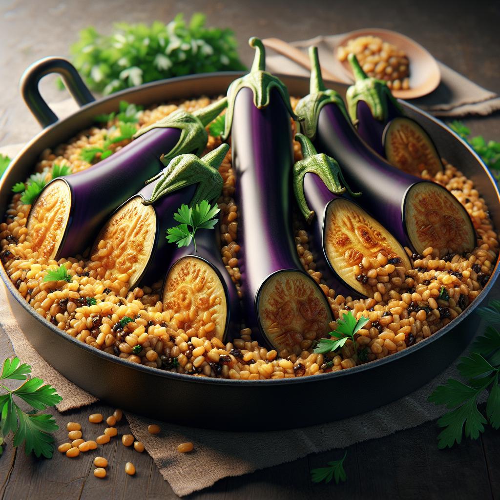Berenjenas rellenas de bulgur
