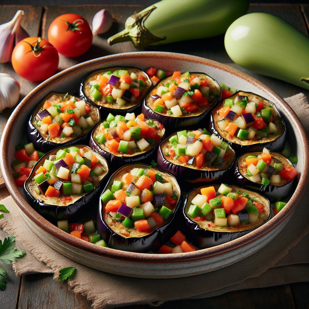 Berenjenas rellenas vegetarianas