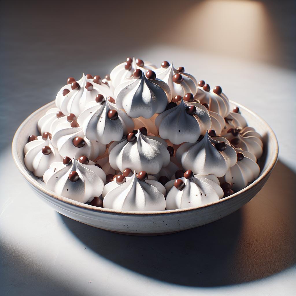 Merengues con chispas de chocolate