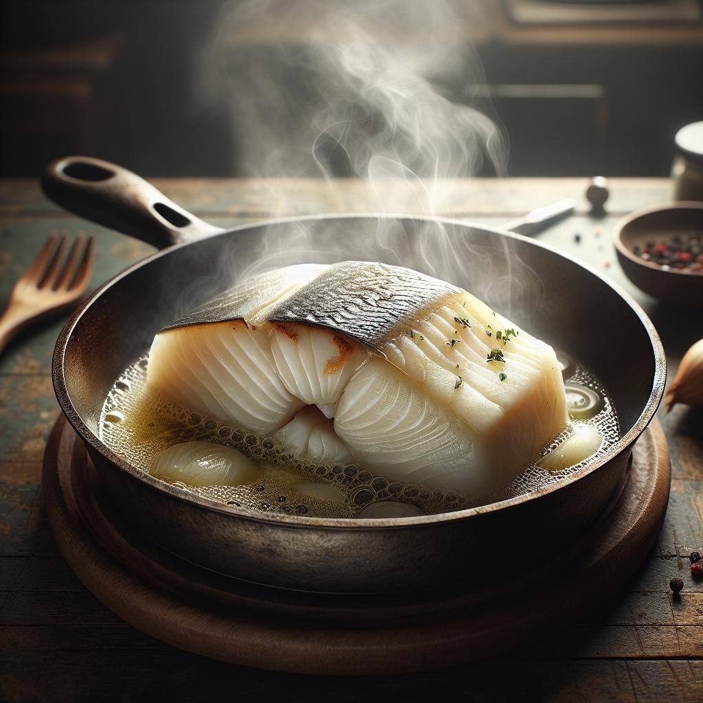 Bacalao al vapor de té
