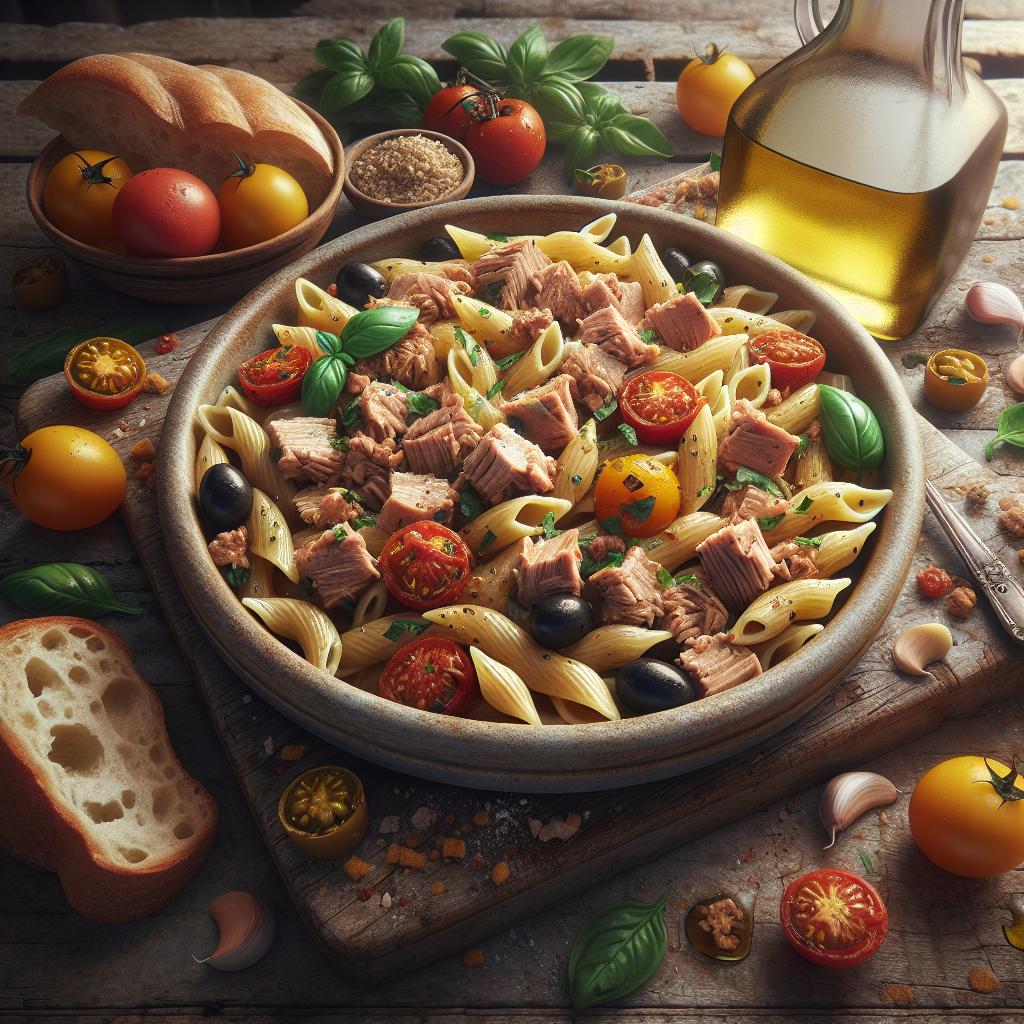 Mezze maniche al atún