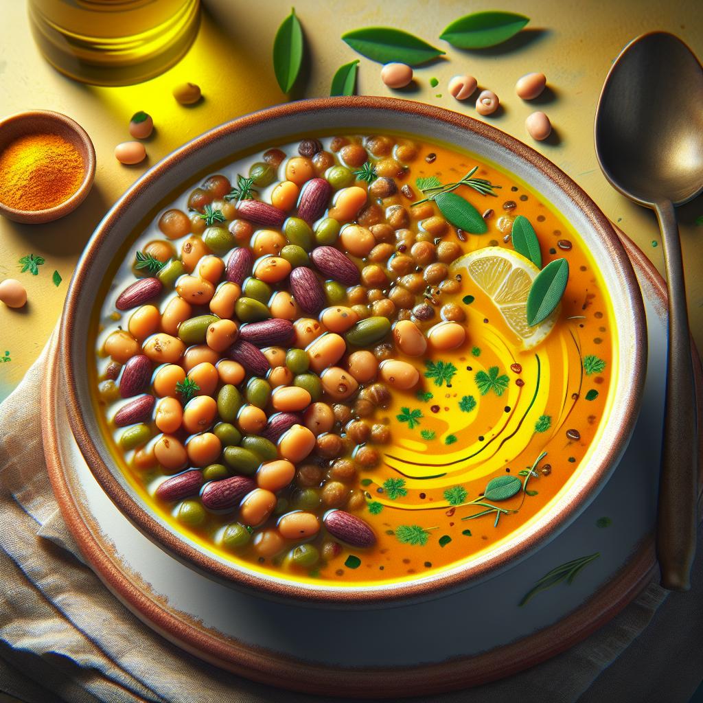 फलियों और हल्दी का सूप