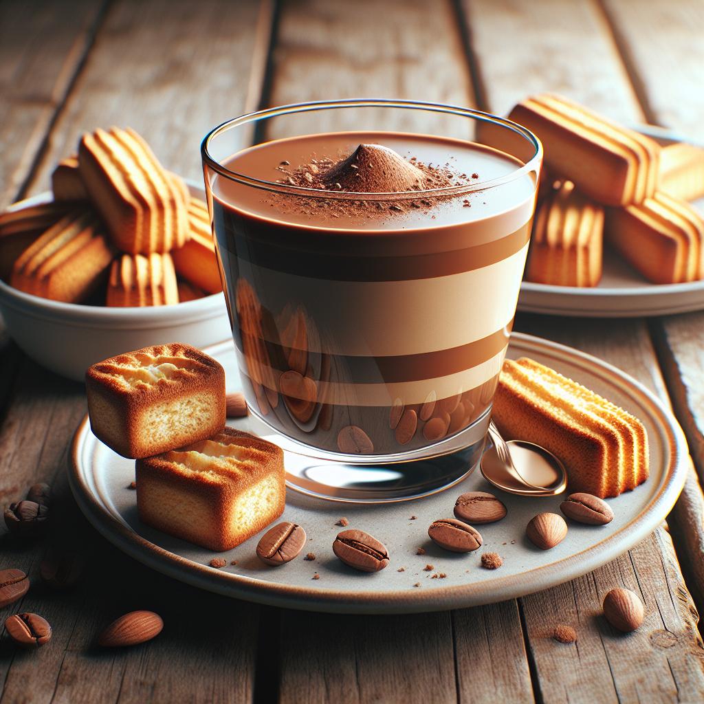 Mousse al café en taza con cantucci