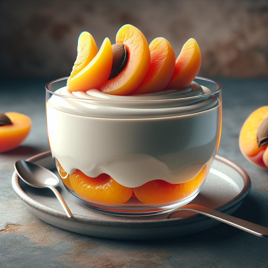 Mousse de yogur y albaricoques