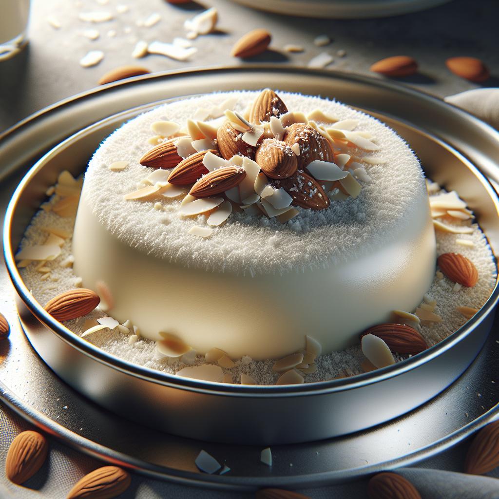 Mousse de coco y almendras