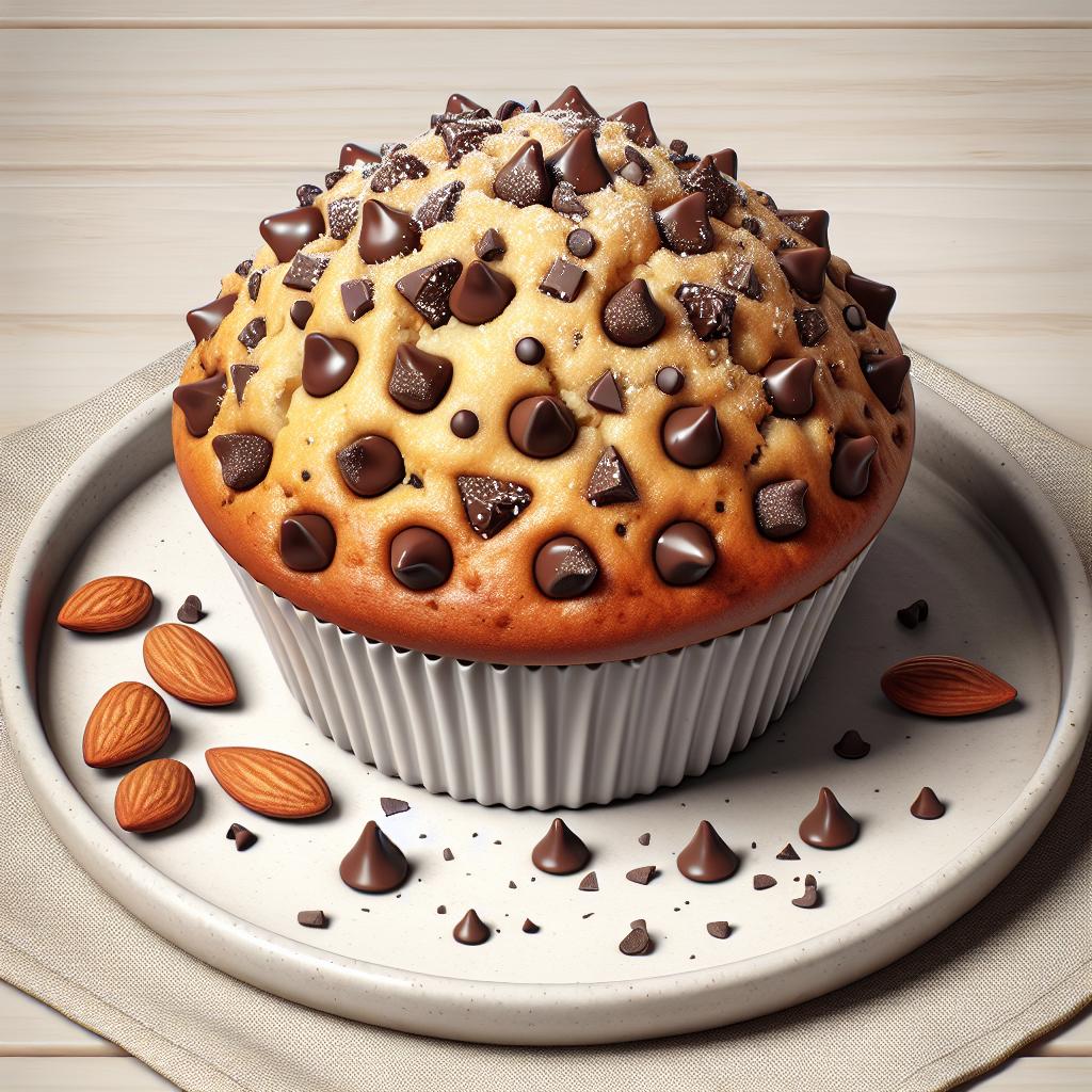 Muffins con leche de almendra y chispas de chocolate