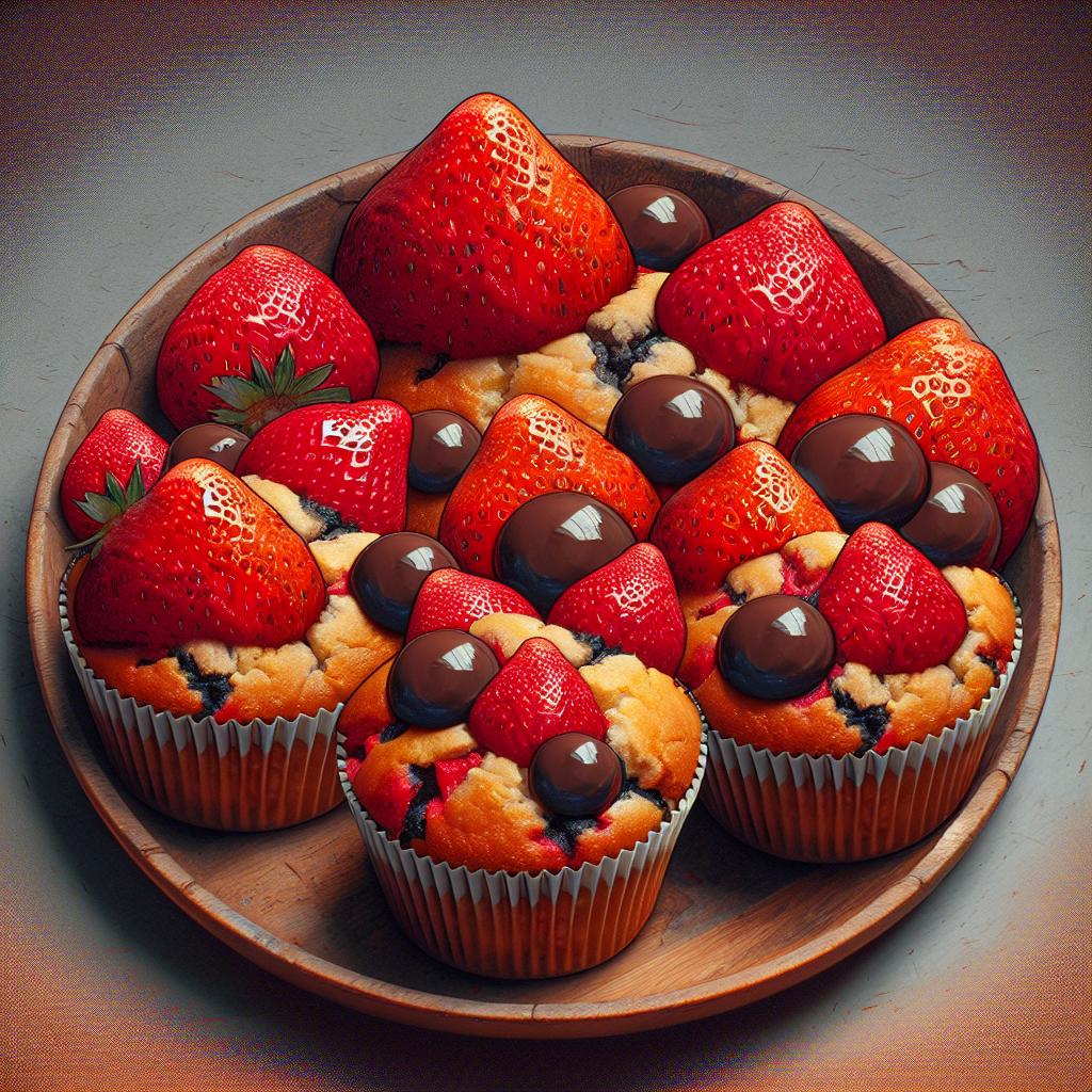 Muffin de fresas y chocolate