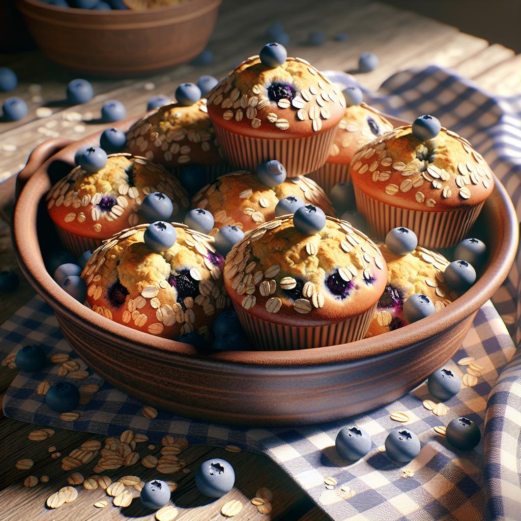 Muffins integrales de arándanos