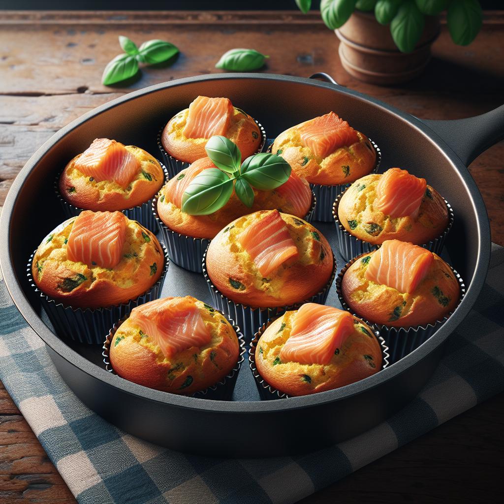 Muffins salados con salmón ahumado