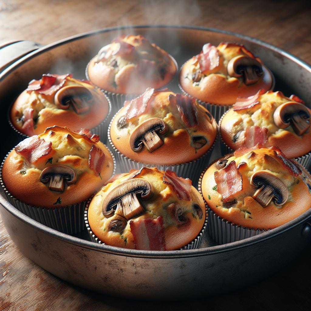 Muffins salados con champiñones y panceta